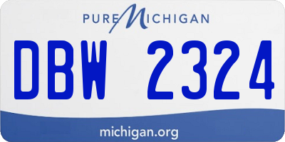 MI license plate DBW2324