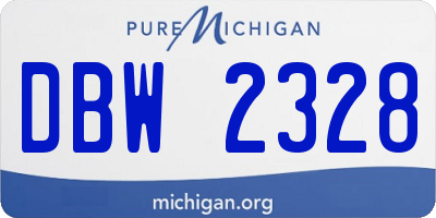 MI license plate DBW2328