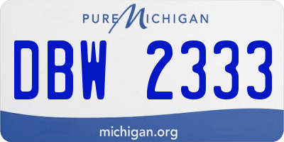 MI license plate DBW2333