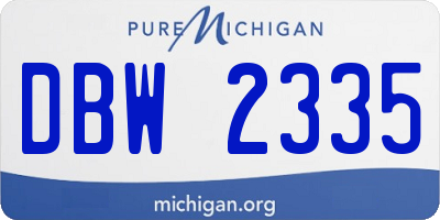 MI license plate DBW2335