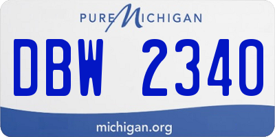 MI license plate DBW2340
