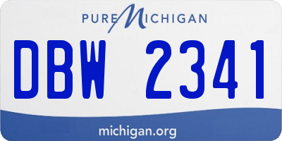 MI license plate DBW2341