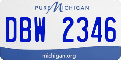MI license plate DBW2346