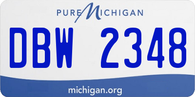 MI license plate DBW2348