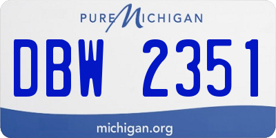 MI license plate DBW2351