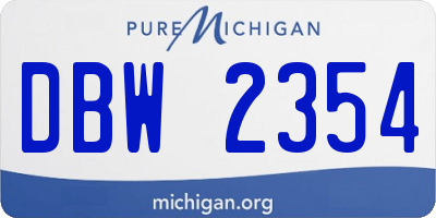 MI license plate DBW2354
