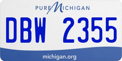 MI license plate DBW2355