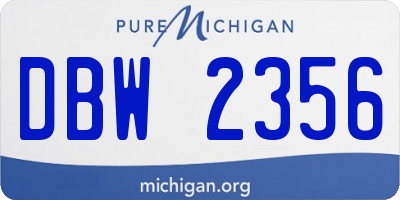 MI license plate DBW2356