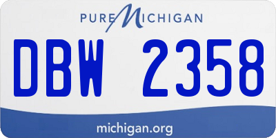 MI license plate DBW2358