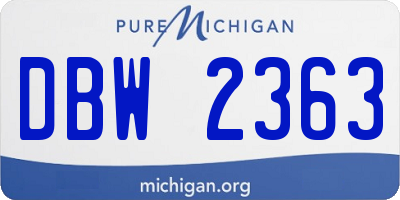 MI license plate DBW2363