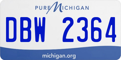 MI license plate DBW2364