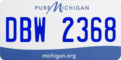 MI license plate DBW2368