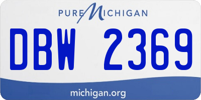 MI license plate DBW2369