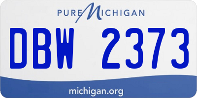 MI license plate DBW2373