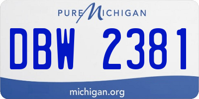 MI license plate DBW2381