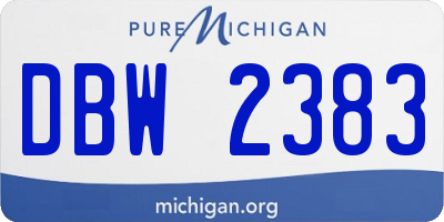 MI license plate DBW2383