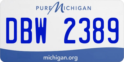 MI license plate DBW2389