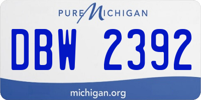 MI license plate DBW2392