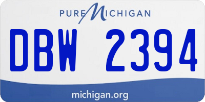 MI license plate DBW2394