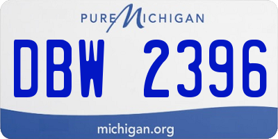 MI license plate DBW2396