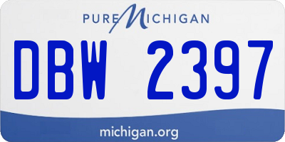 MI license plate DBW2397