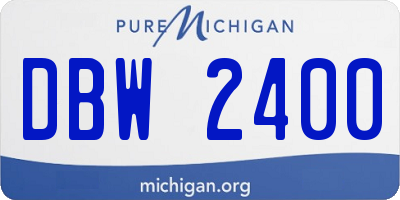 MI license plate DBW2400