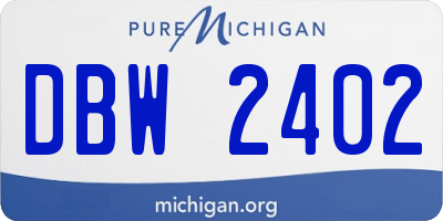 MI license plate DBW2402
