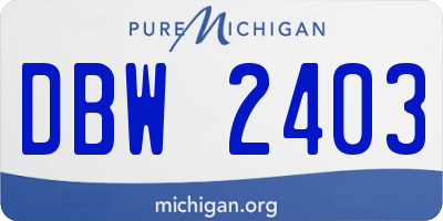 MI license plate DBW2403
