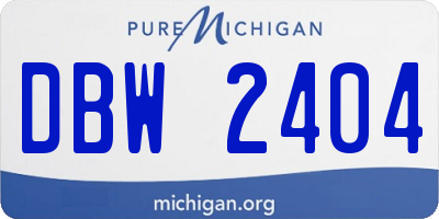 MI license plate DBW2404