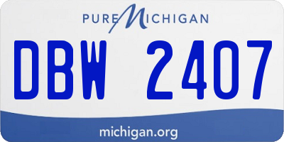 MI license plate DBW2407