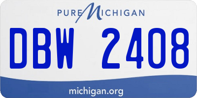 MI license plate DBW2408