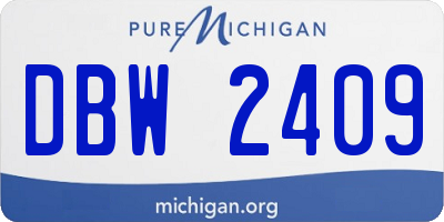 MI license plate DBW2409
