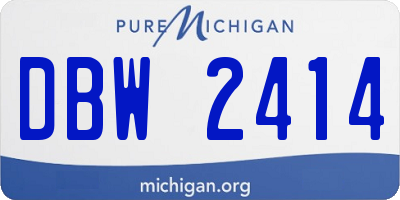 MI license plate DBW2414