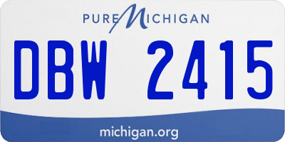 MI license plate DBW2415