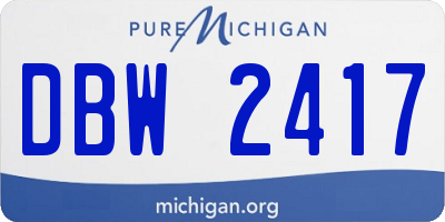 MI license plate DBW2417