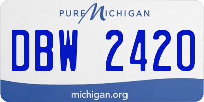MI license plate DBW2420