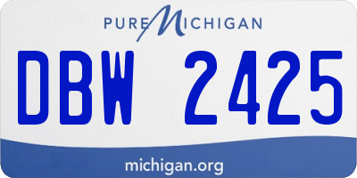 MI license plate DBW2425