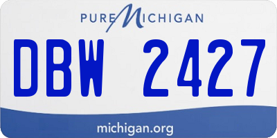 MI license plate DBW2427