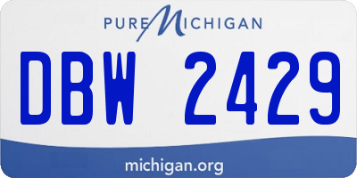 MI license plate DBW2429