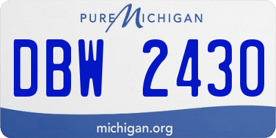 MI license plate DBW2430