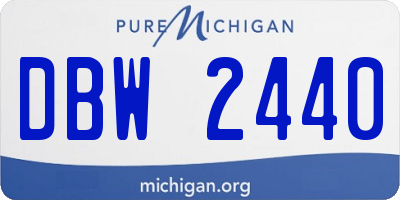 MI license plate DBW2440