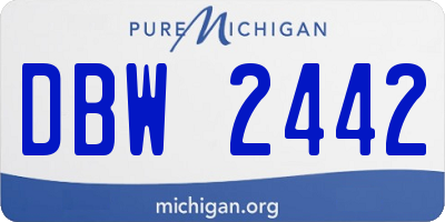 MI license plate DBW2442