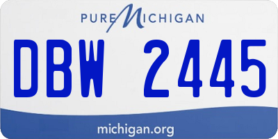 MI license plate DBW2445