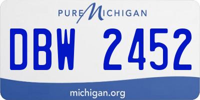 MI license plate DBW2452