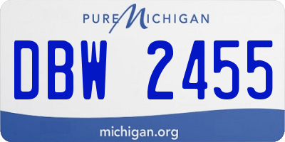 MI license plate DBW2455
