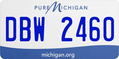 MI license plate DBW2460