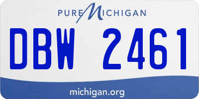 MI license plate DBW2461