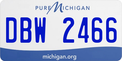 MI license plate DBW2466