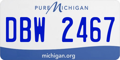 MI license plate DBW2467