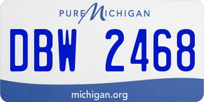 MI license plate DBW2468